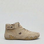 Højtop sneakers med snørebånd, ankelrem og profileret sål