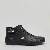 Højtop sneakers med snørebånd, ankelrem og profileret sål
