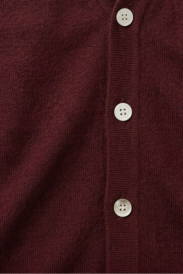 Herre cardigan med V-hals, knapper og lange ærmer