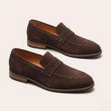 Herre loafers med mokkasindetalje, lav hæl og slip-on-design