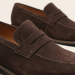 Herre loafers med mokkasindetalje, lav hæl og slip-on-design