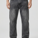 Herrejeans med løs pasform, lige ben og fem lommer