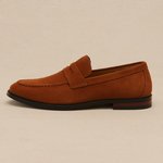 Herre loafers med remdetalje, rund tå og lav hæl