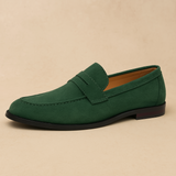 Herre loafers med remdetalje, rund tå og lav hæl