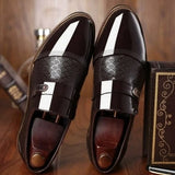 Herre Monkstrap Sko i Læderlook med Spænde