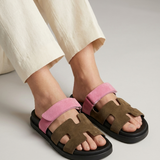 Nerio | Unisex Lædersandaler med Bred Rem