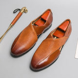 Mocassins unisexes à dessus texturé, bout rond et talon plat