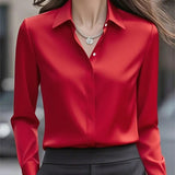 Blouse femme à col chemise et manches longues