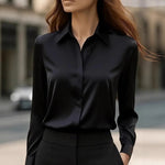 Blouse femme à col chemise et manches longues