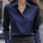 Blouse femme à col chemise et manches longues