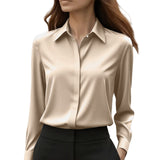 Blouse femme à col chemise et manches longues