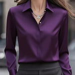 Blouse femme à col chemise et manches longues