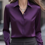 Blouse femme à col chemise et manches longues
