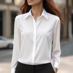 Blouse femme à col chemise et manches longues