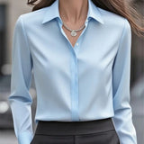 Blouse femme à col chemise et manches longues