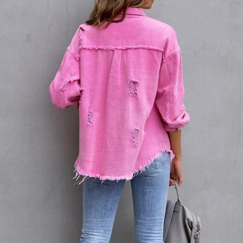 Tricia Jakke Dame – Vintage-Inspireret med Frynsedetaljer