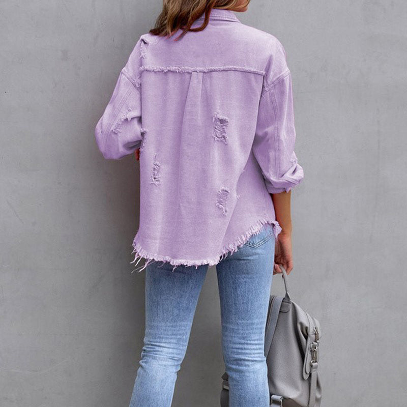 Tricia Jakke Dame – Vintage-Inspireret med Frynsedetaljer