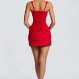Jovellea | Chic Draperet Aften Mini Kjole