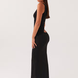 Kjole med one shoulder – Lang stil med cut-out