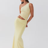 Kjole med one shoulder – Lang stil med cut-out