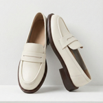 Dame loafers med pennyrem, rund tå og lav hæl
