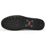Herre loafers som slip-on med moccasinstikninger og flad profileret sål