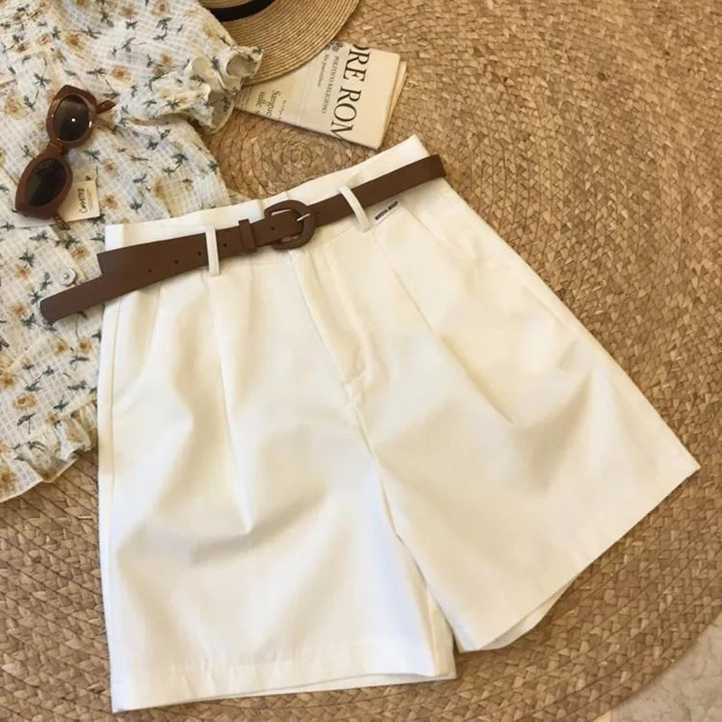 Alva Dame Shorts – Brede Ben Shorts Høj Talje Bomulds Shorts Casual Sommerstil