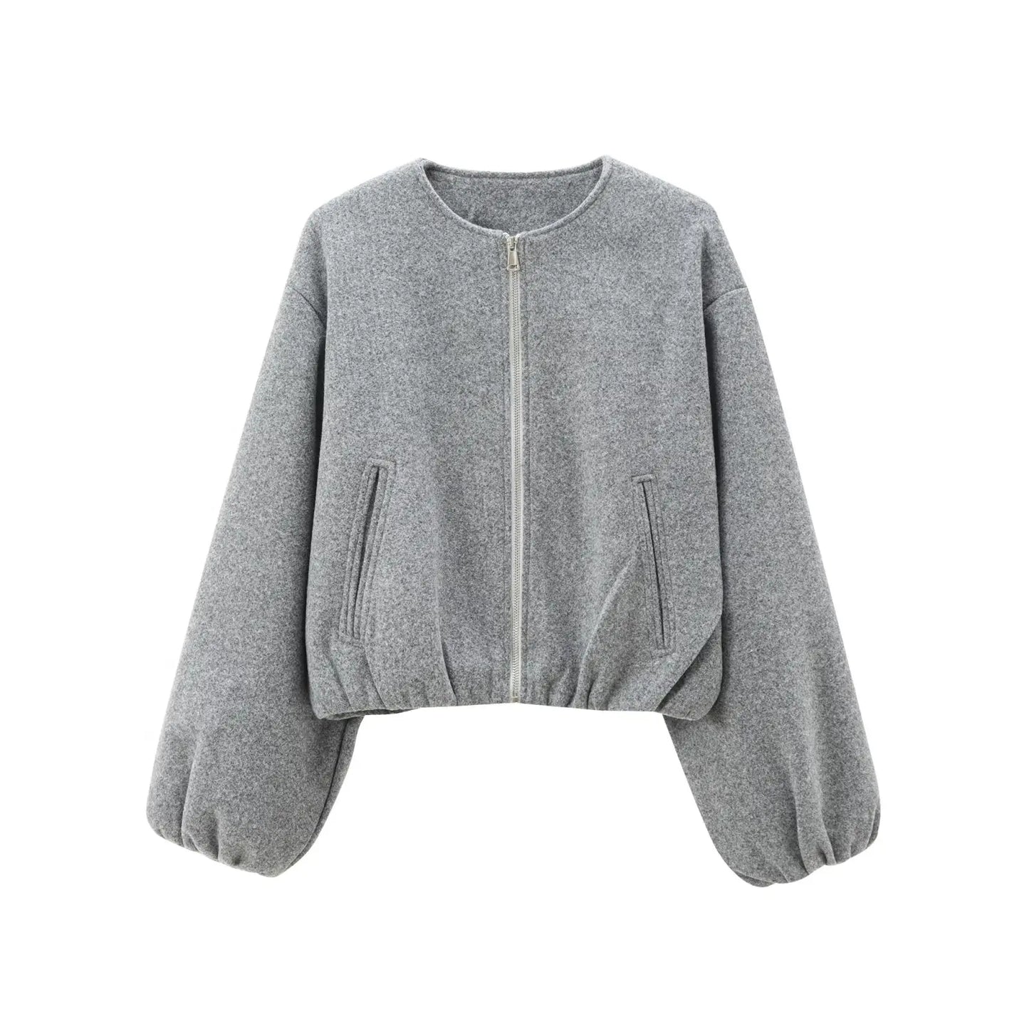 Nova Dame Quiltet Jakke – Fleece Jakke Lynlås Cropped Jakke Blød Komfort