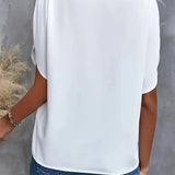 Bluse med v-hals – Flydende og elegant pasform