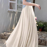 Dame Maxi Nederdel A-Line Chiffon Nederdel Høj Talje Elegant Flydende Stil