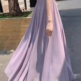 Dame Maxi Nederdel A-Line Chiffon Nederdel Høj Talje Elegant Flydende Stil
