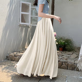 Dame Maxi Nederdel A-Line Chiffon Nederdel Høj Talje Elegant Flydende Stil