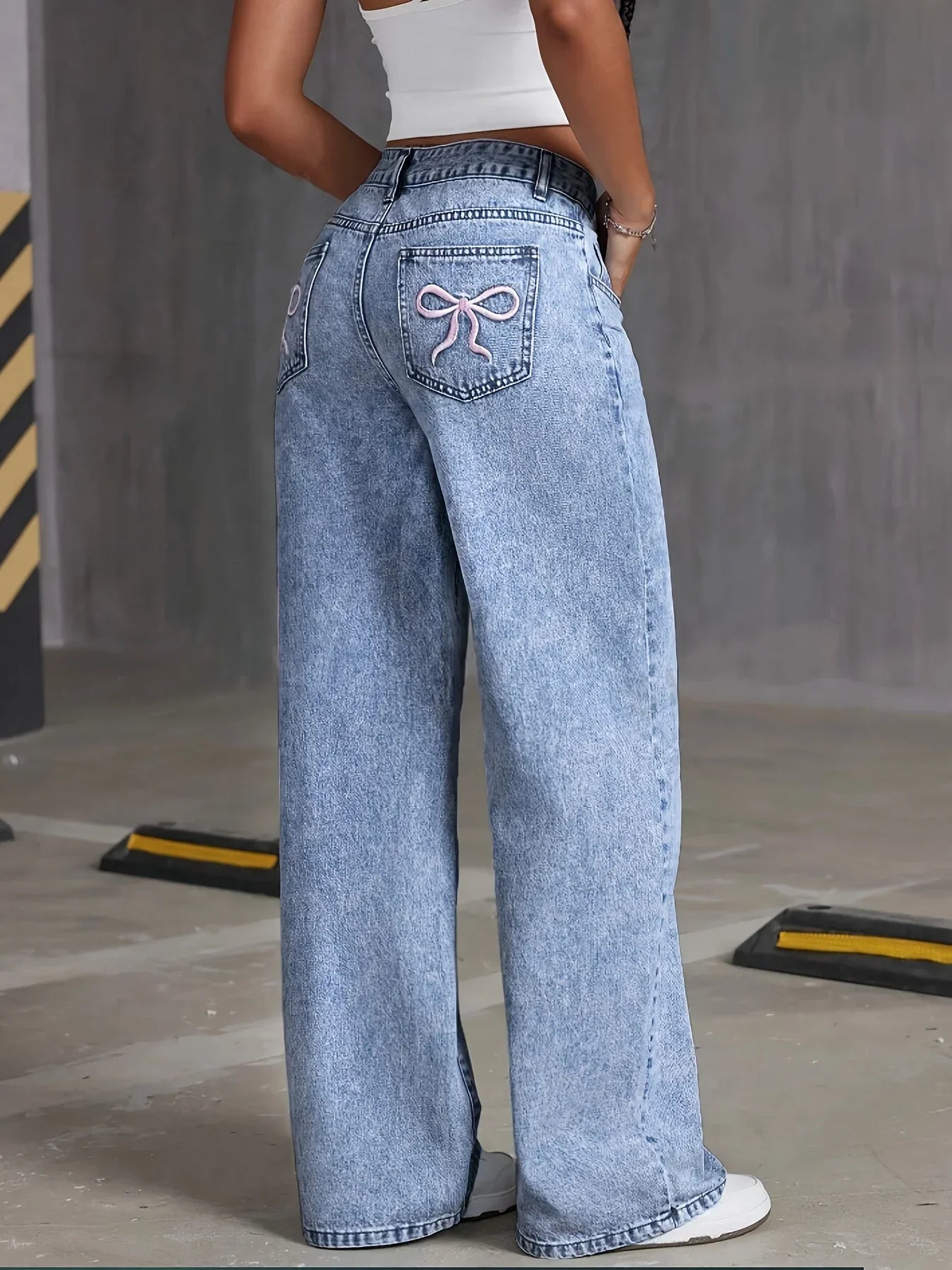 Jeans Baggy Brede Ben Høj Talje Komfortable Dame Hverdag Casual Stil – Bella
