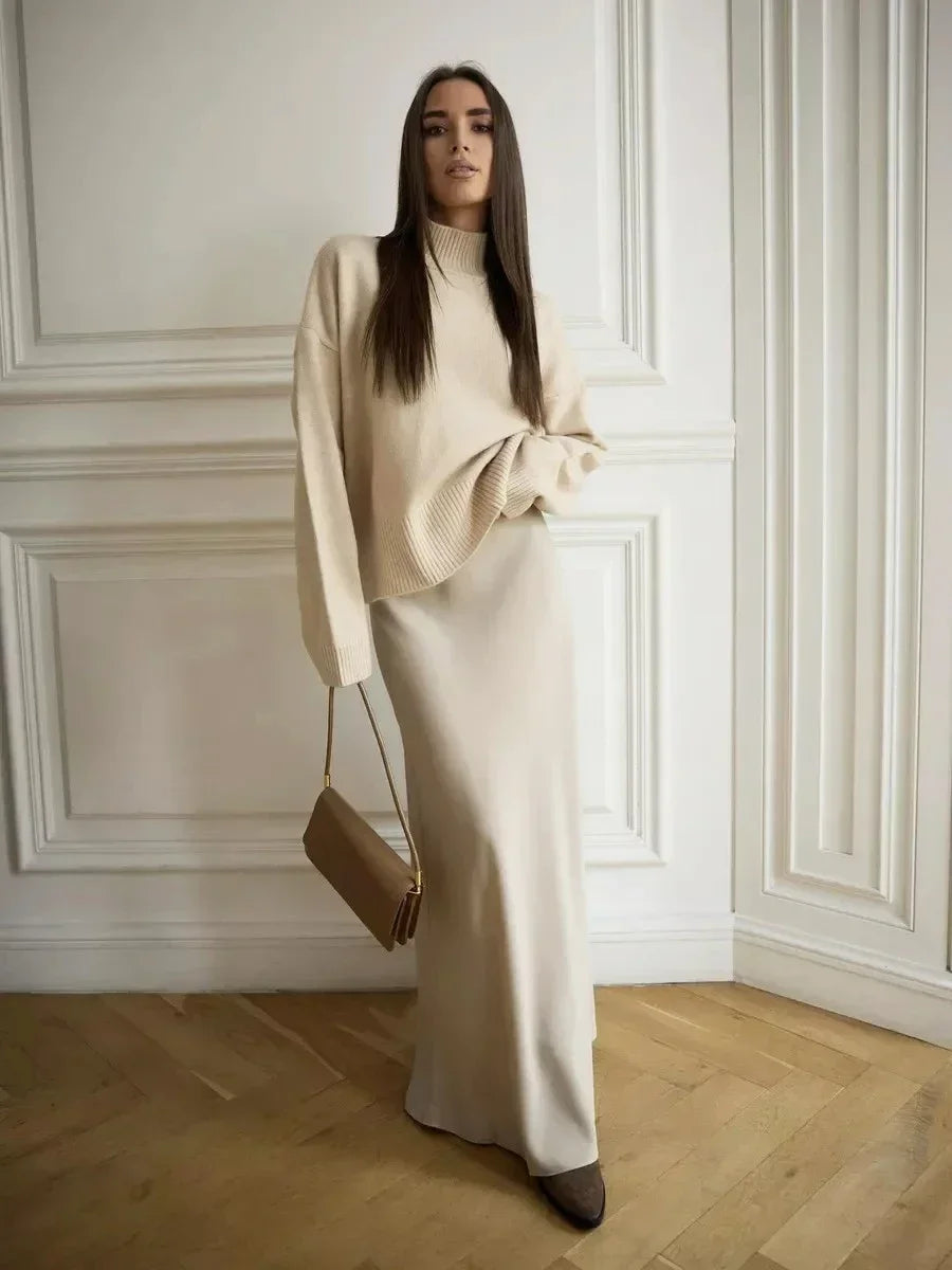 Sofie Dame Maxi Nederdel – Satin Fishtail Nederdel Høj Talje Elegant Sommerstil