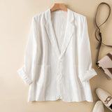Sabrina Blazer Jakke Dame – Linned Sommer Blazer i Hør