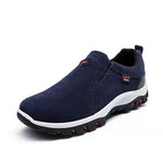 Herre slip-on sneakers i ruskindslook med kontrastsål