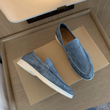 Herre mokkasiner med slip-on-design, afrundet tå og flad sål
