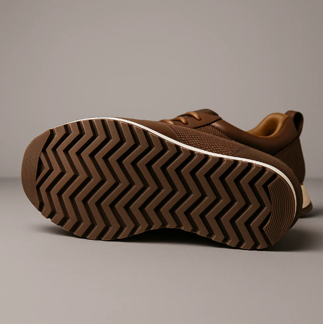 Unisex sneakers med snørebånd, rund tå og strukturerede sidepaneler