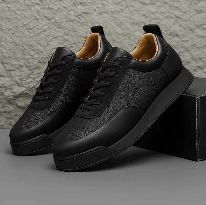 Unisex sneakers med snørebånd, rund tå og strukturerede sidepaneler