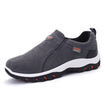Herre slip-on sneakers i ruskindslook med kontrastsål