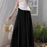 Dame Maxi Nederdel A-Line Chiffon Nederdel Høj Talje Elegant Flydende Stil