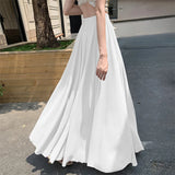 Dame Maxi Nederdel A-Line Chiffon Nederdel Høj Talje Elegant Flydende Stil