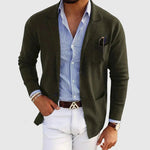 Herreblazer med reverskrave, knapper og lommer