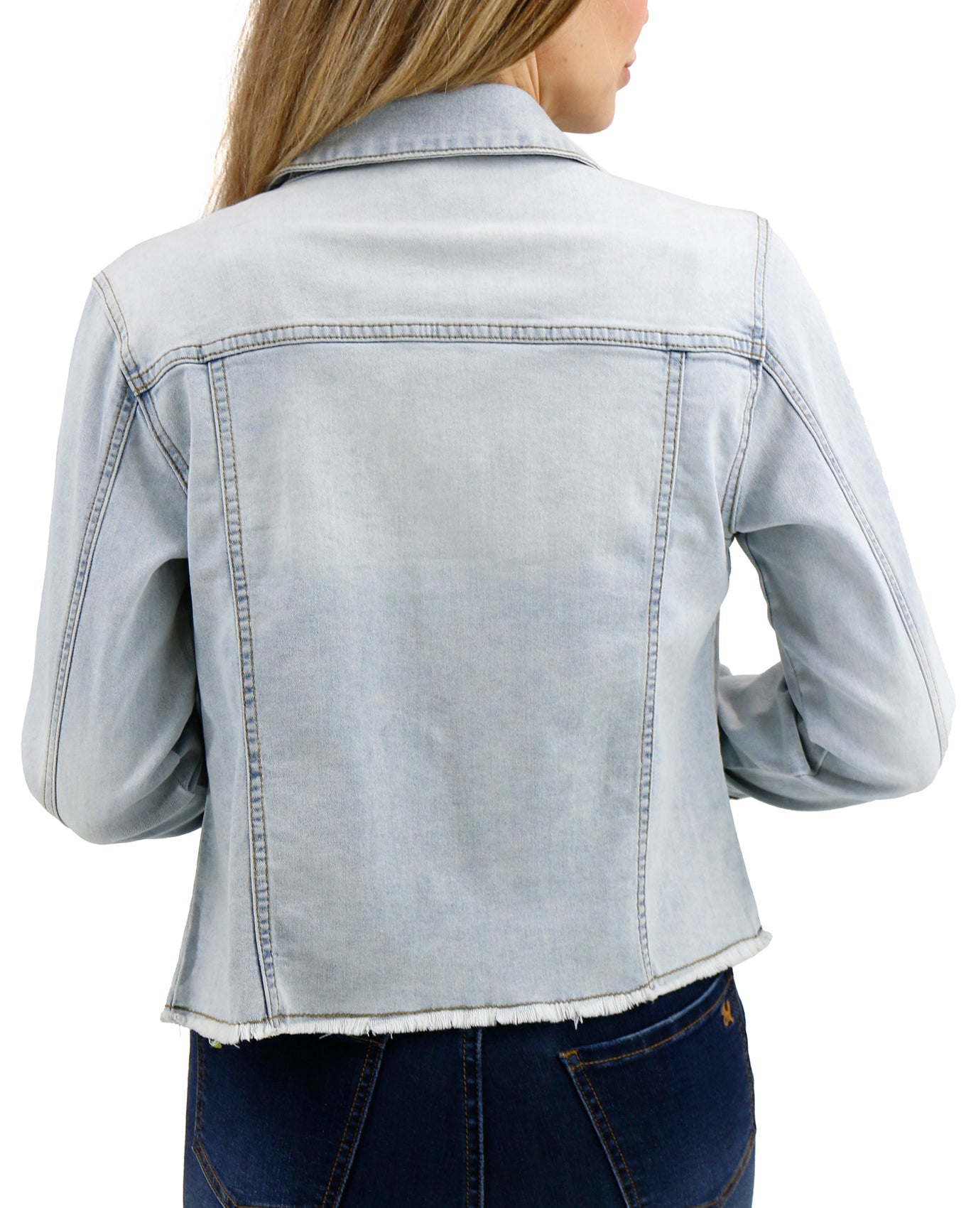 Blød Vask Denim Jakke i Lys Vask