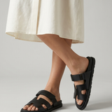 Nerio | Unisex Lædersandaler med Bred Rem