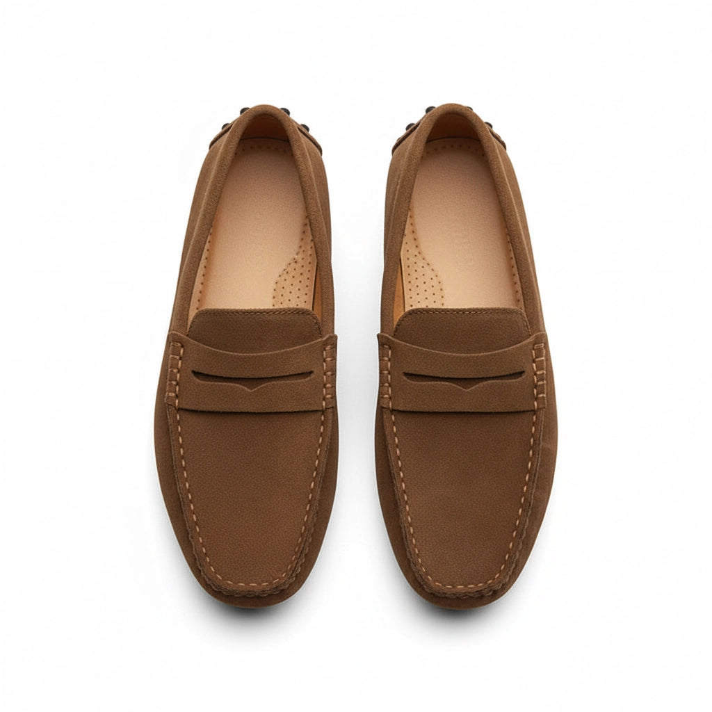 Loafers Herre i Suede-Look – Mokkasin Stil med Blødt Foer