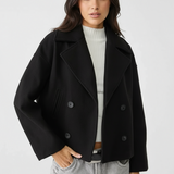 Kort Damejakke – Stilfuld Cropped med Dobbeltknap Design