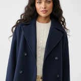 Kort Damejakke – Stilfuld Cropped med Dobbeltknap Design