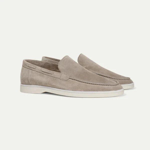 Herre loafers med mokkasinsøm, flad lys sål og slip-on-design