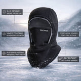 Unisex balaklava med ansigtsdækning og lang halsdel i ensfarvet design